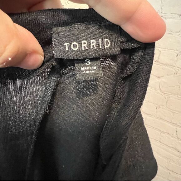 Torrid tie front black swing dress size 3 - Picture 8 of 9